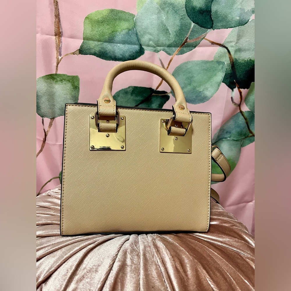 Nude top handle bag with crossbody strap | NWOT